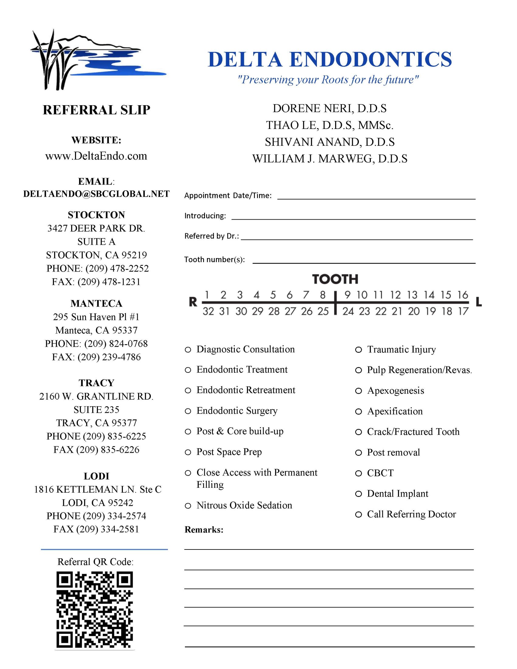 Referring Form Stockton CA